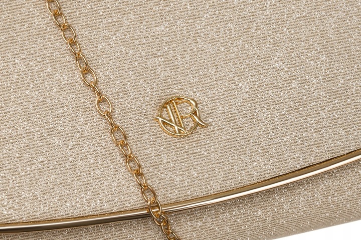 Torebka kopertówka brokatowa na wesele bal wieczorowa mała z klapką Rovicky