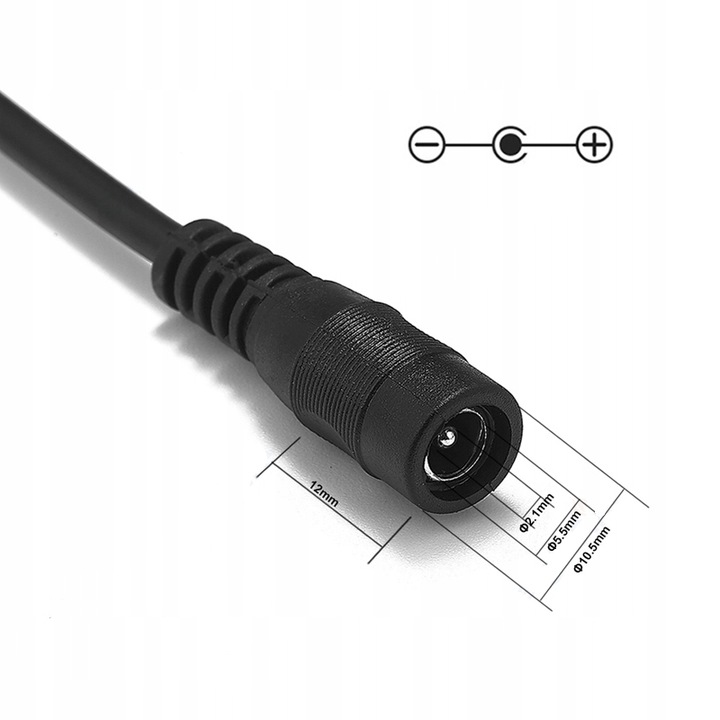 Przedłużacz Zasilania DC 5m 5.5/2.1mm