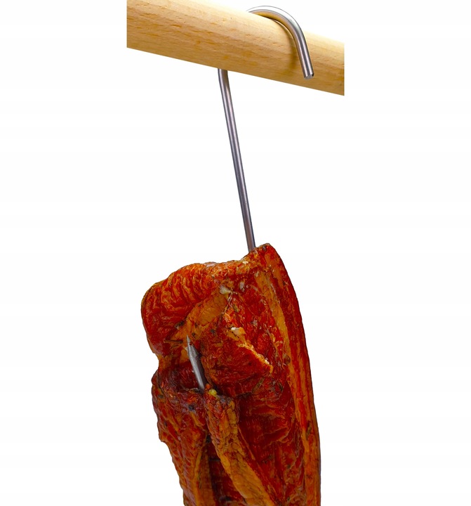 S-417-B Haki wędzarnicze 17cm skręcone do wędzenia wędlin boczku