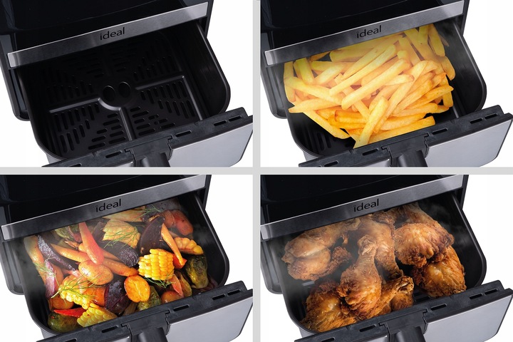 FRYTKOWNICA BEZTŁUSZCZOWA IDEAL AIR FRYER FRYTOWNICA 1800W DUŻA MISA