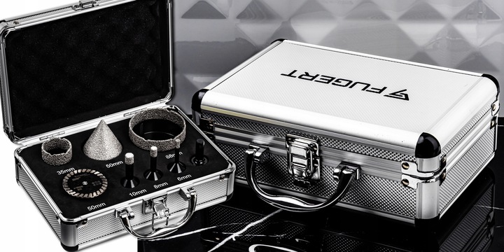 OTWORNICA DIAMENTOWA KORONKA DO GRESU PŁYTEK ZESTAW 6-68MM STOŻEK +