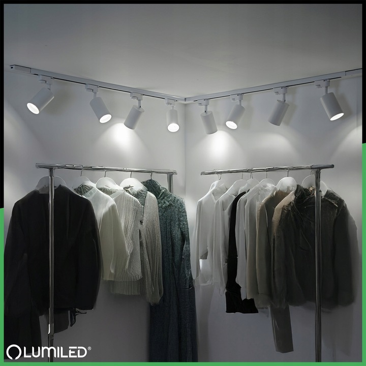 Zestaw Szynoprzewód Szyna 4m + 8x Lampa Reflektor GU10 230V Sufitowa