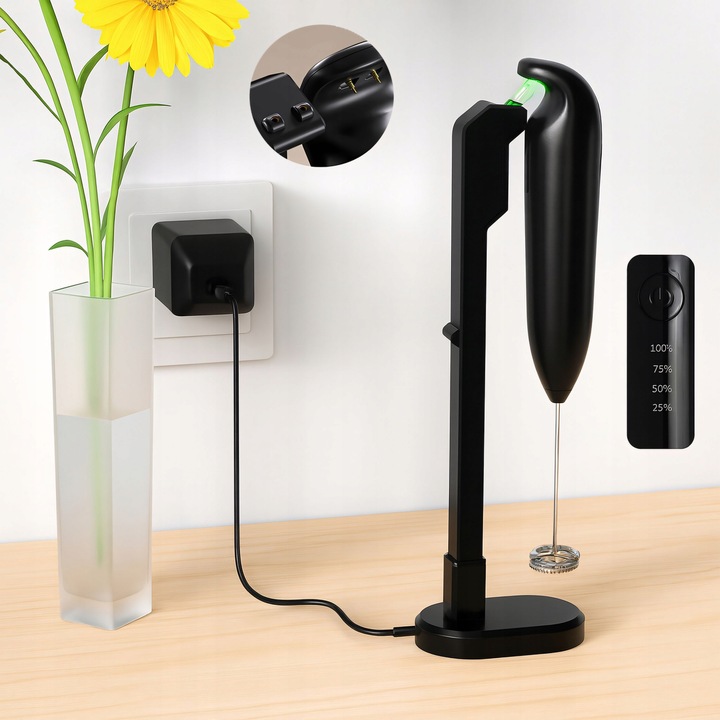 RĘCZNY SPIENIACZ MIKSER DO MLEKA KAWY ELEKTRYCZNY MIKSER TRZEPACZKA