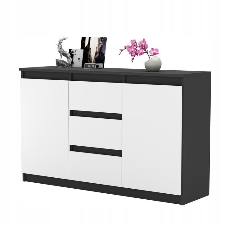 Komoda WOTAN BIALA z szufladami Duza Szafka AGA 120cm do Sypialni