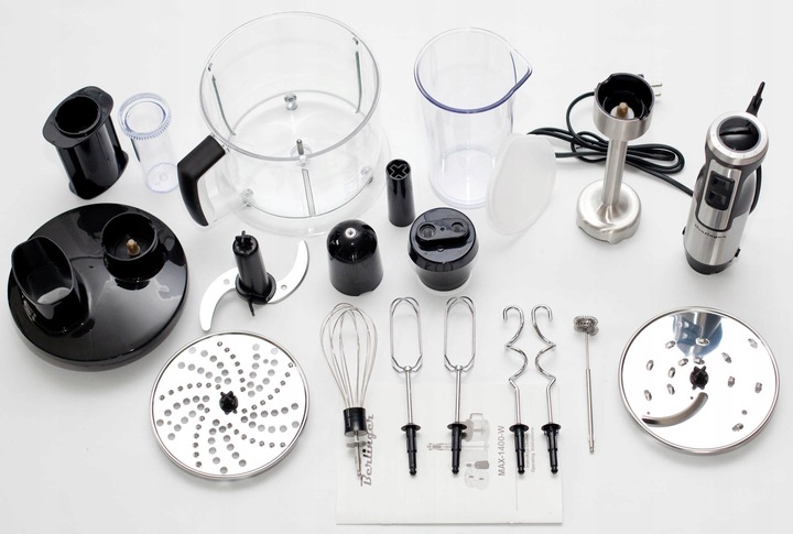 Blender ręczny robot kuchenny 1400W metalowy mikser, trzepaczki