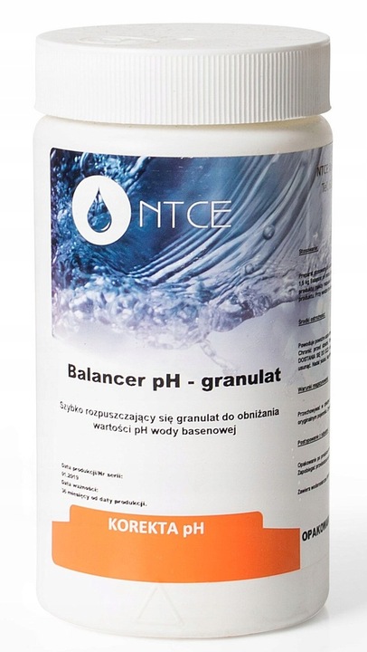 PH- MINUS GRANULAT OBNIŻANIE PH W BASENIE JACUZZI CHLOR DO BASENU 1,5kg