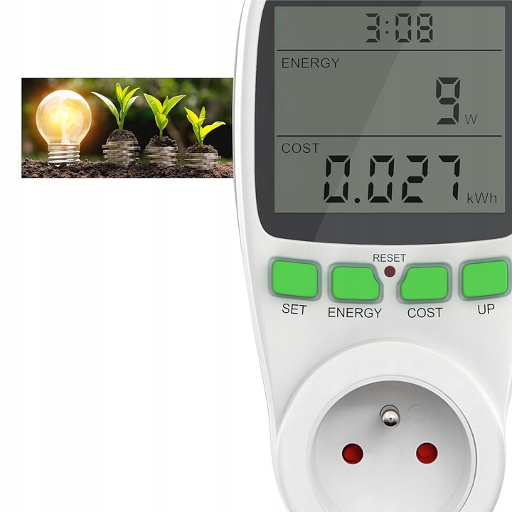 PRECYZYJNY MIERNIK LICZNIK ZUŻYCIA ENERGII POBORU PRĄDU WATOMIERZ