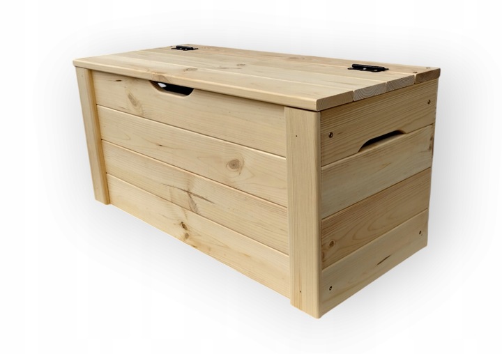 Skrzynia Kufer drewniany XL 80x37x40 ławka pojemnik ze schowkiem