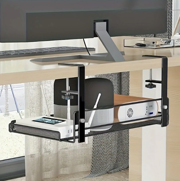 DUŻA PÓŁKA ORGANIZER WIESZAK NA PRZEWODY KABLE ROUTER BIURKO