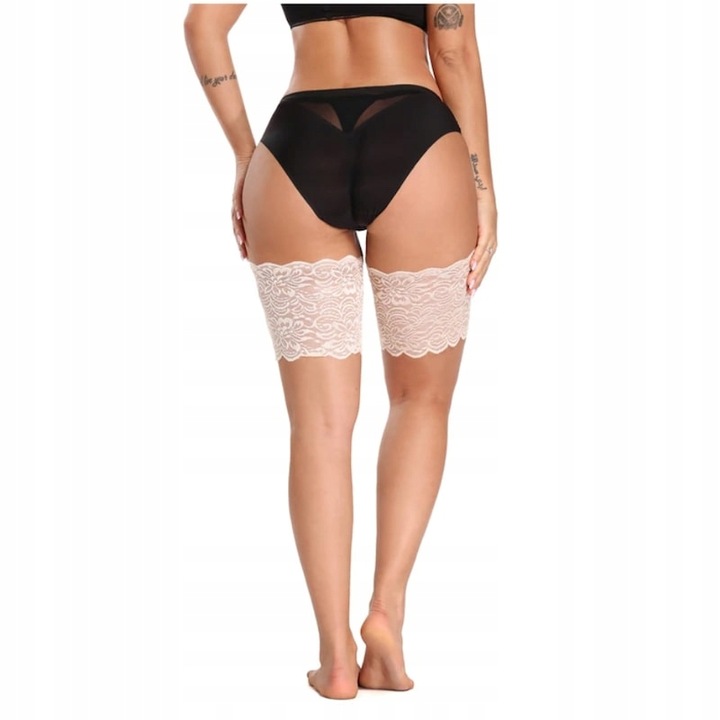 OPASKI NA UDA PRZECIW OTARCIOM KORONKA BEŻOWE 3/4