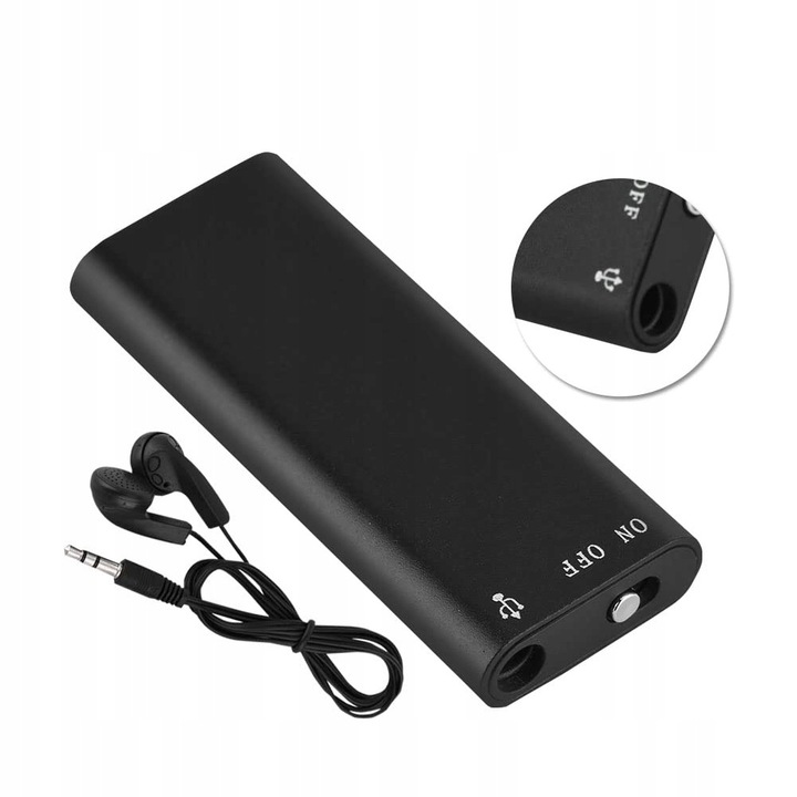 MINI DYKTAFON SZPIEGOWSKI PODSŁUCH DETEKCJA 16 GB