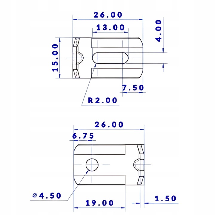 Kątownik meblowy komandorek wspornik metalowy + osłonka BIAŁY (02)