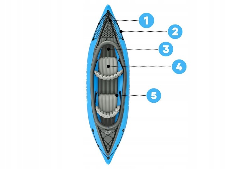 Kajak Dmuchany 2 os. Champion Bestway 65131 Pompka Wiosła Torba MODEL 2024
