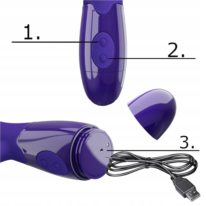 Dildo wibrator damski z ładowarką USB masażer łechtaczki punktu G króliczek