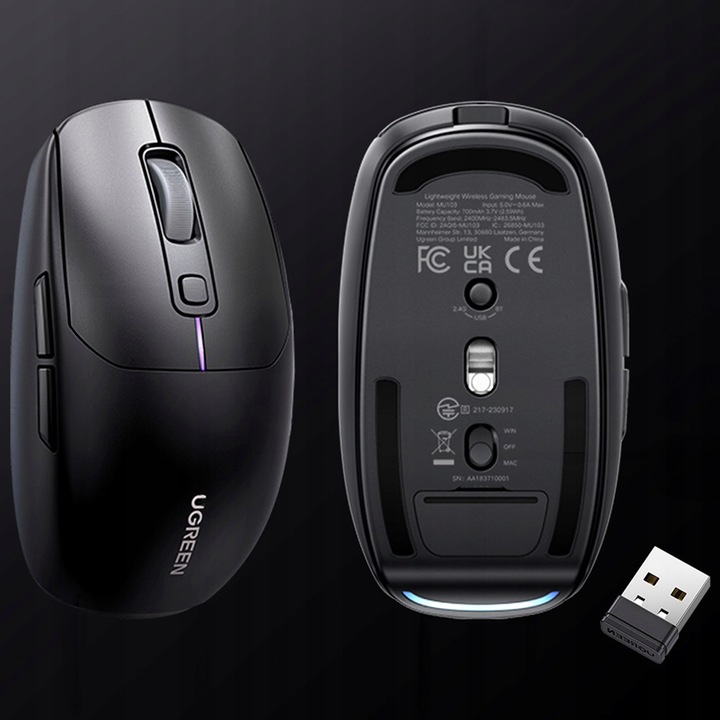 UGREEN MYSZ BEZPRZEWODOWA MYSZKA KOMPUTEROWA BLUETOOTH 5.0 2.4 G USB-C