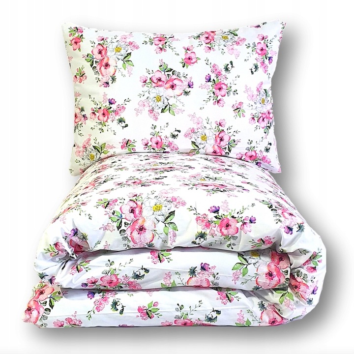 Komplet Pościeli 160x200 cm Bawełniany w Kwiaty Polska 100% Bawełna wz124