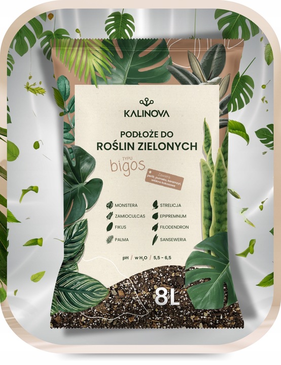 Podłoże Bigos lekka ziemia 3 x 8L do roślin zielonych Mieszanka