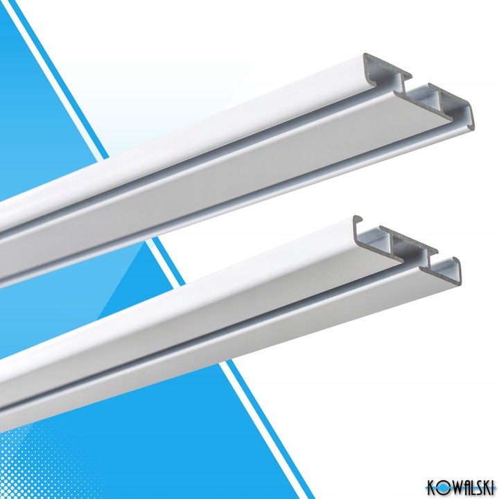 KOWALSKI SZYNA SUFITOWA ALUMINIOWA BIAŁA 150 CM POJEDYNCZA PODWÓJNA