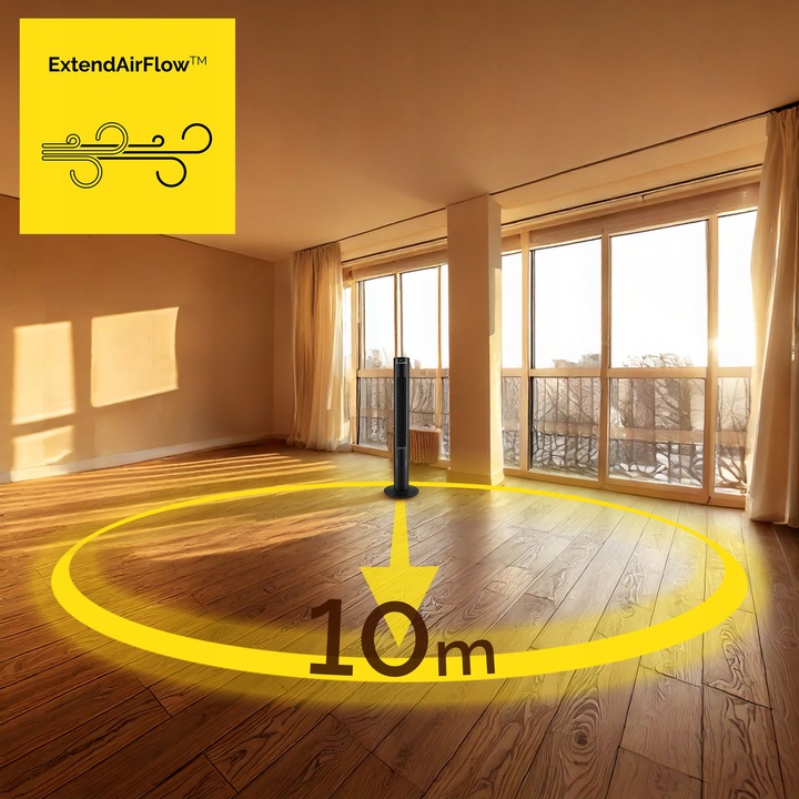 Wentylator kolumnowy stojący Cichy Yoer +10m zasięg 4 tryby Jonizacja