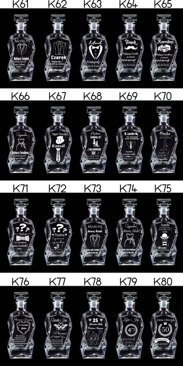 KARAFKA DO WHISKY Z GRAWEREM 6 SZKLANEK URODZINY ŚLUB ROCZNICA ŚWIADEK