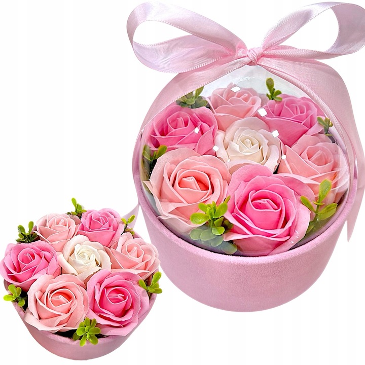 FLOWERBOX KWIATY MYDLANE BUKIET KWIATÓW W PUDEŁKU FLOWER BOX RÓŻE