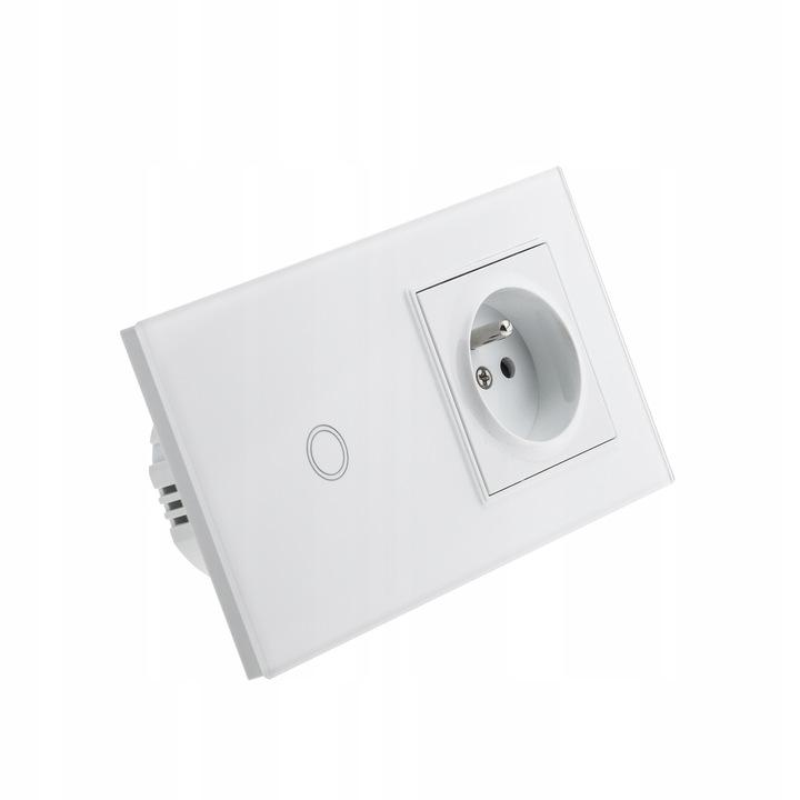 GNIAZDO ELEKTRYCZNE kontakt z bolcem WYŁĄCZNIK LED pojedynczy BIAŁY