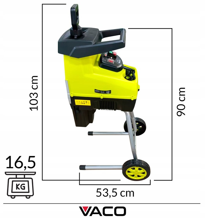 ROZDRABNIACZ ELEKTRYCZNY DO GAŁĘZI 3000W Rębak VACO + Kosz GRATIS