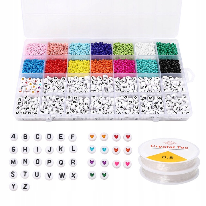 Zestaw do Robienia Tworzenia Bransoletek Koraliki Literki Akcesoria 4200 el