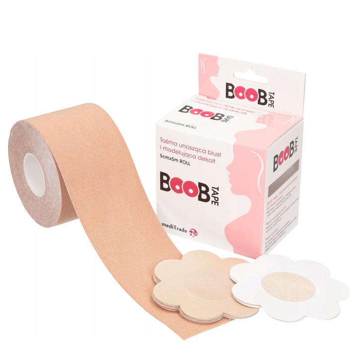 TAŚMA UNOSZĄCA BIUST MODELUJĄCA DEKOLT PUSHUP TAPING BOOB TAPE ULOTKA PL