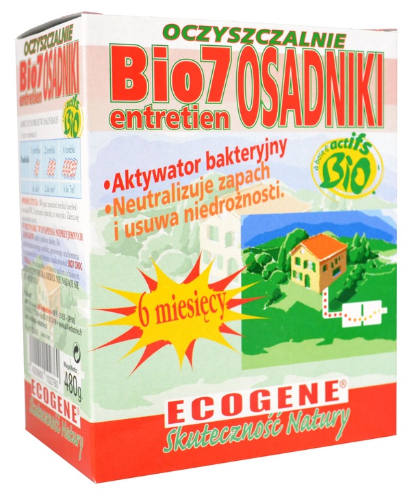 Bio 7 Entretien 480 Osadniki BAKTERIE Bio7 Ecogene AKTYWATOR do SZAMB POŚ