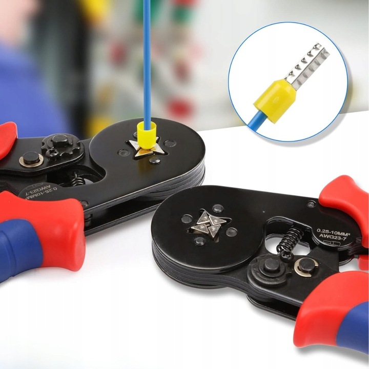 ZACISKARKA DO TULEJEK SZCZYPCE DO ZACISKANIA KOŃCÓWEK PRZEWODÓW PRASKA