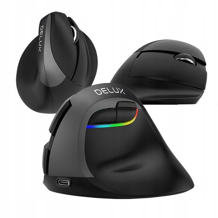 Myszka Bezprzewodowa Pionowa Delux M618mini Ergonomiczna Mysz Bt 2.4g
