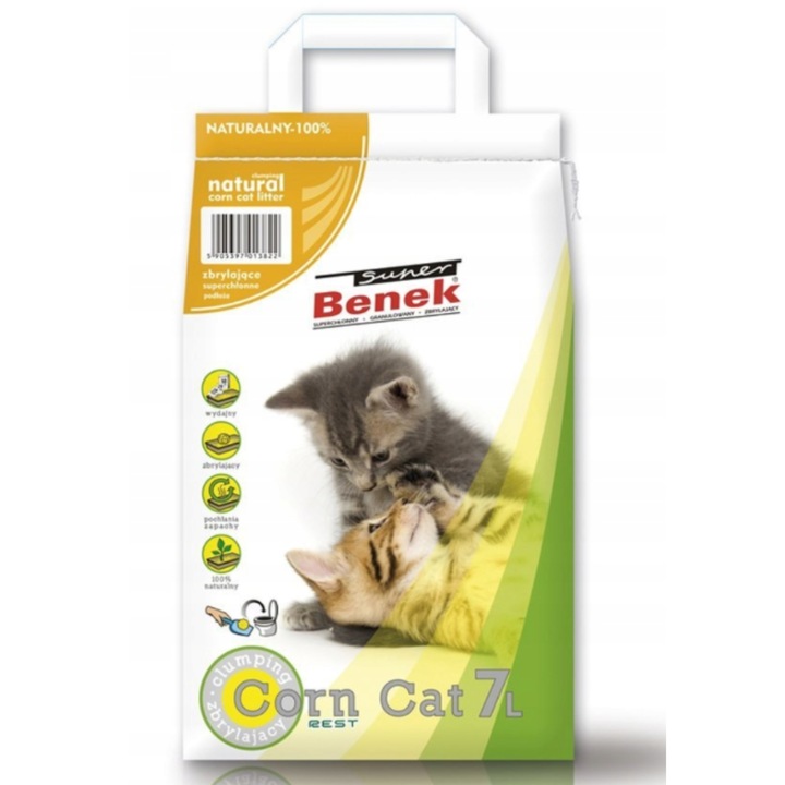 Benek Corn Cat Żwirek kukurydziany dla kota 7L