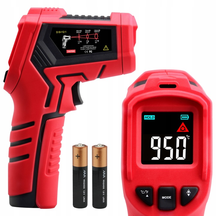 PIROMETR TERMOMETR LASEROWY BEZDOTYKOWY NA PODCZERWIEŃ EMISYJNOŚĆ -50 +950°