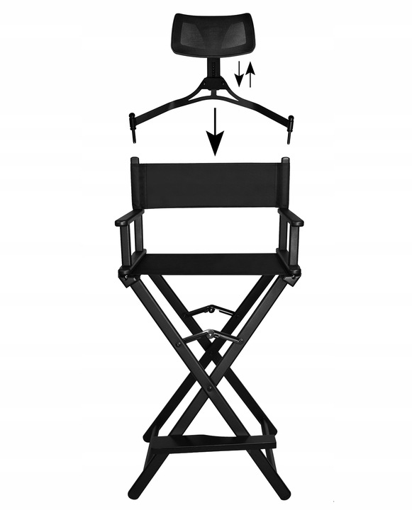 Krzesło do Makijażu Make-Up Wizażu Składane Aluminiowe Zagłówek
