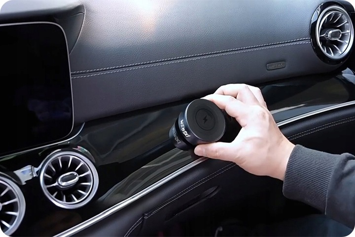 UCHWYT MAGNETYCZNY SAMOCHODOWY Z PRZYSSAWKĄ MAGSAFE QI INDUKCYJNY 15W