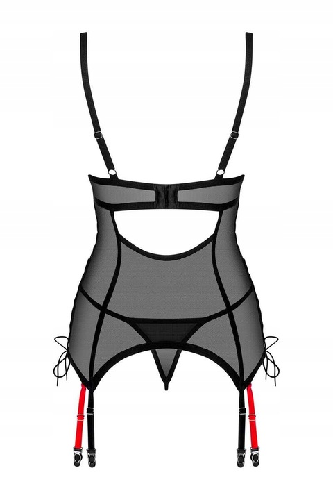 Obsessive Gorset i stringi Glandez czarne XL/2XL