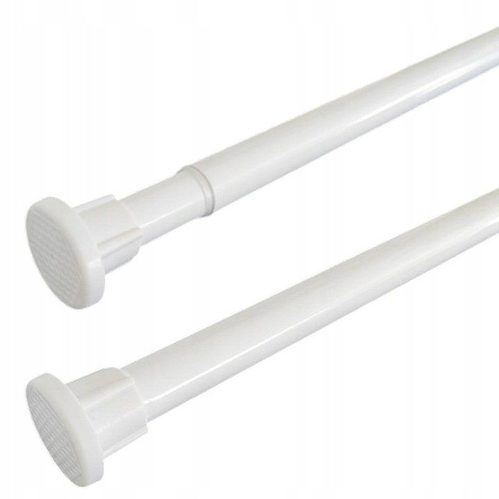 DRĄŻEK ROZPOROWY DO SZAFY PRALNI ZASŁON GARDEROBY REGULOWANY 50-80cm BIAŁY