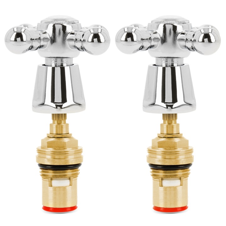 2X POKRĘTŁO KUREK UCHWYT BATERII KRANU RETRO POKRĘTŁA GŁOWICE