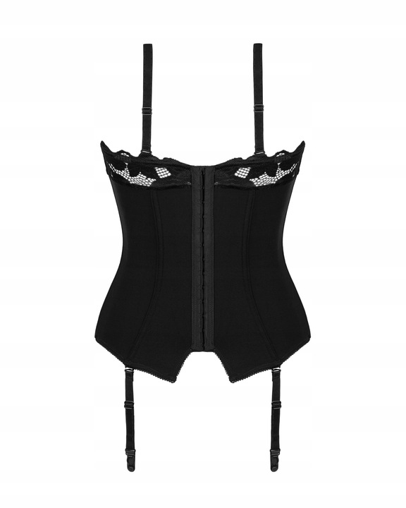 Obsessive Gorset Damski z Elegancki z Koronką i Siateczką M/L Czarny