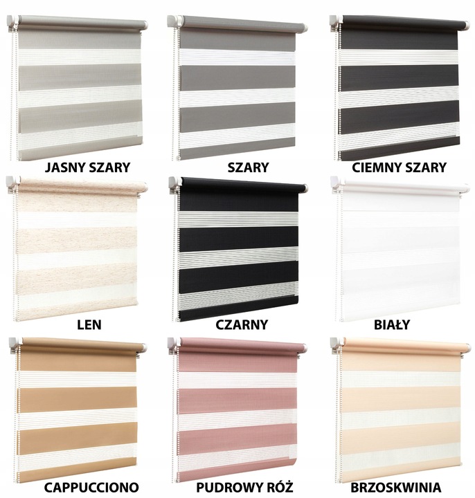 ROLETA ROLETY DZIEŃ NOC 95x150 CM Z NAPINACZEM NA WYMIAR– WYBÓR KOLORÓW