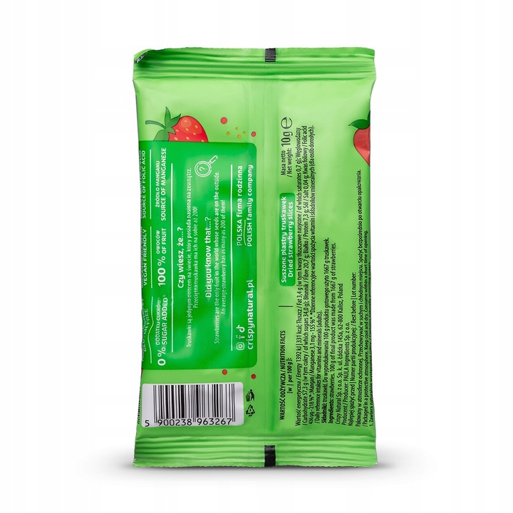 Truskawka 100% 20 szt Suszone owoce Crispy Natural