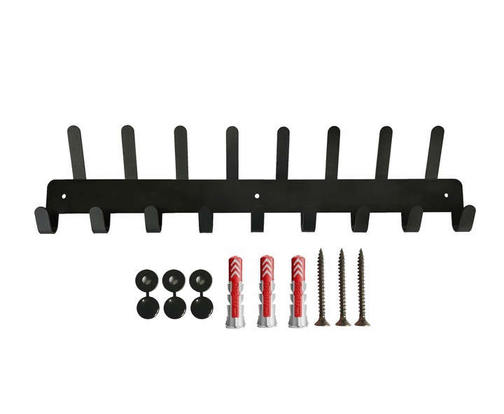 Wieszak ścienny z 17 haczykami uchwyt CZARNY LOFT