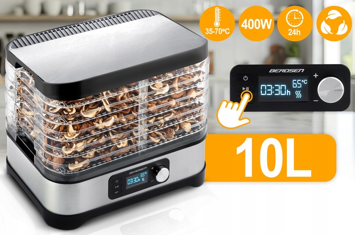 DUŻA Suszarka do grzybów spożywcza owoców i warzyw 5 poziomów +