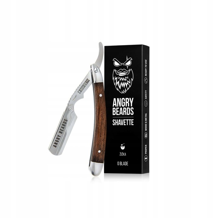 Brzytwa Do Golenia na Żyletki Angry Beards Shavette ZIZKA z etui