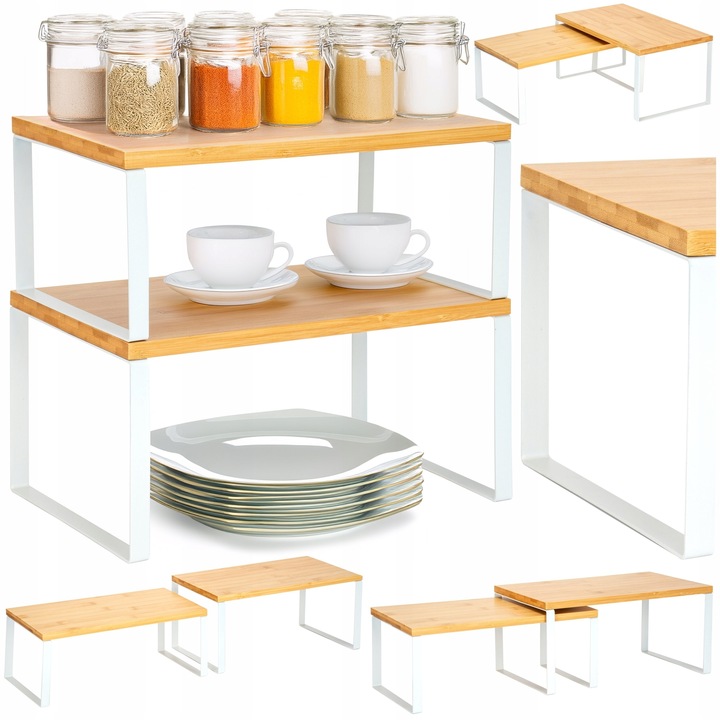 REGAŁ KUCHENNY NA PRZYPRAWY DREWNIANY PÓŁKA ORGANIZER STOJAK BIUROWY