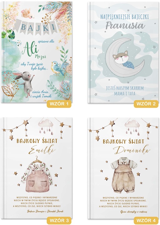 BAJKI dla dzieci Prezent na Dzień Dziecka Roczek Pamiątka Chrztu Z IMIENIEM