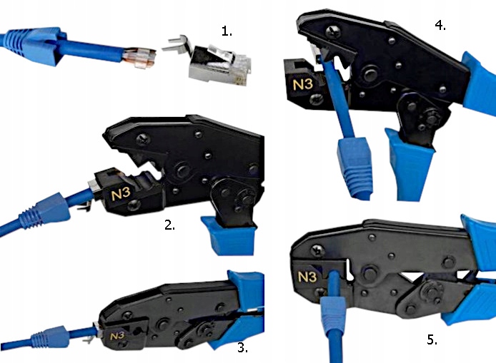 ZACISKARKA DO WTYKÓW EKRANOWANYCH RJ45 KAT.6A KAT.7 NA GRUBY KABEL