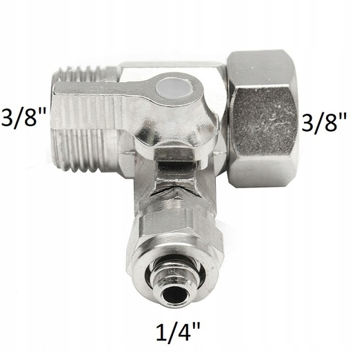 PRZYŁĄCZE 3/8 x 3/8 FILTRA DO LODÓWKI FILTRA WODY OSMOZA TRÓJNIK ZAWÓR