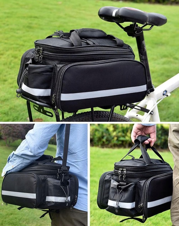 TORBA SAKWA ROWEROWA NA ROWER BAGAŻNIK + POKROWIEC Pojemna Wygodna Solidna